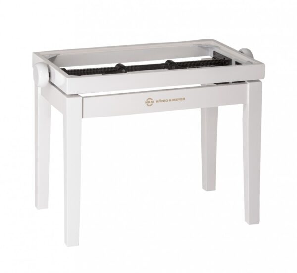 K&M 13711 Piano bench - wooden-frame white glossy finish